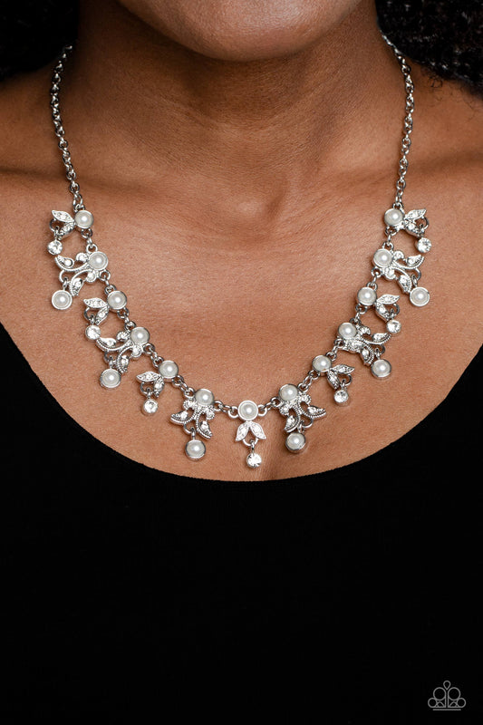 Garden Princess White statement necklace, alternate view