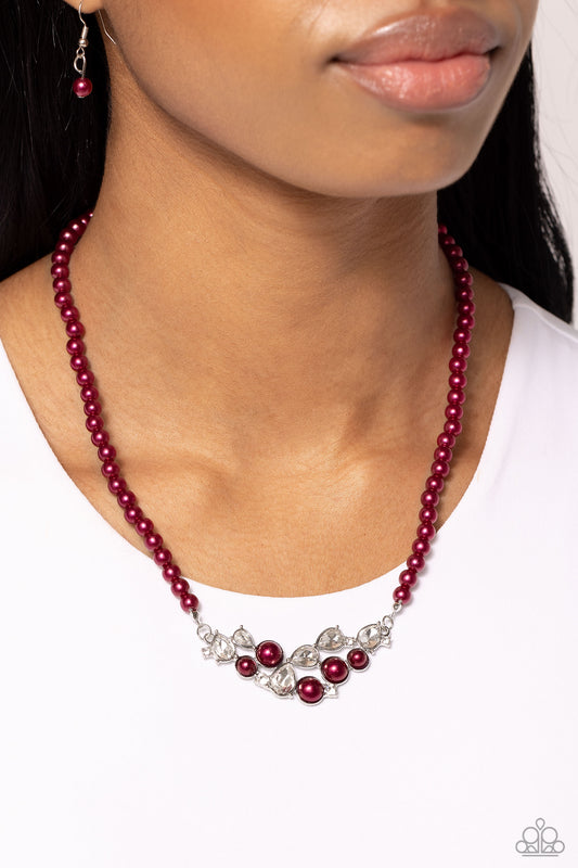 Pampered Pearls Red statement necklace, alternate view