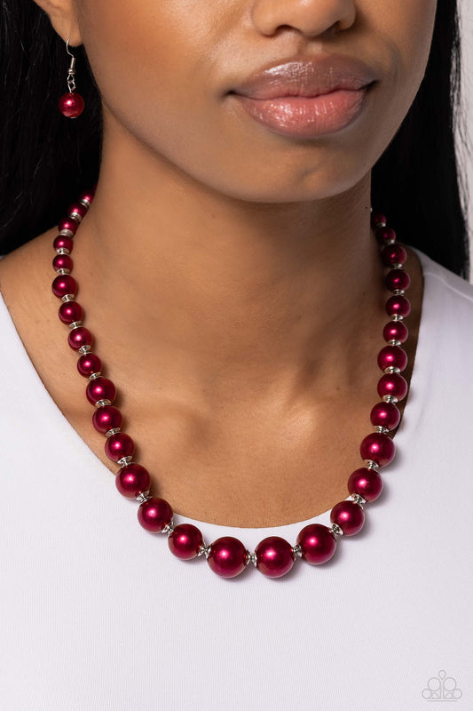 Manhattan Mogul Red statement necklace, alternate view