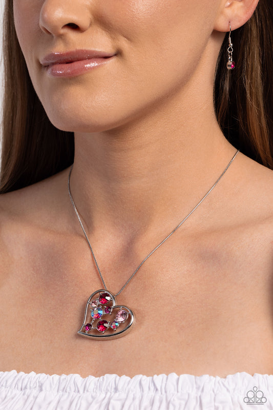 Romantic Recognition Pink statement necklace, alternate view
