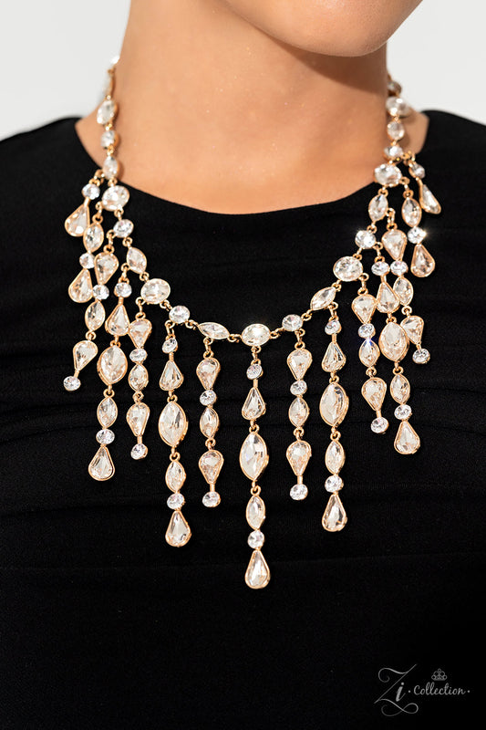 Alluring Gold statement necklace, alternate view
