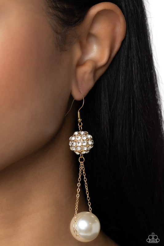 Ballerina Balance Gold dangle earrings, alternate view