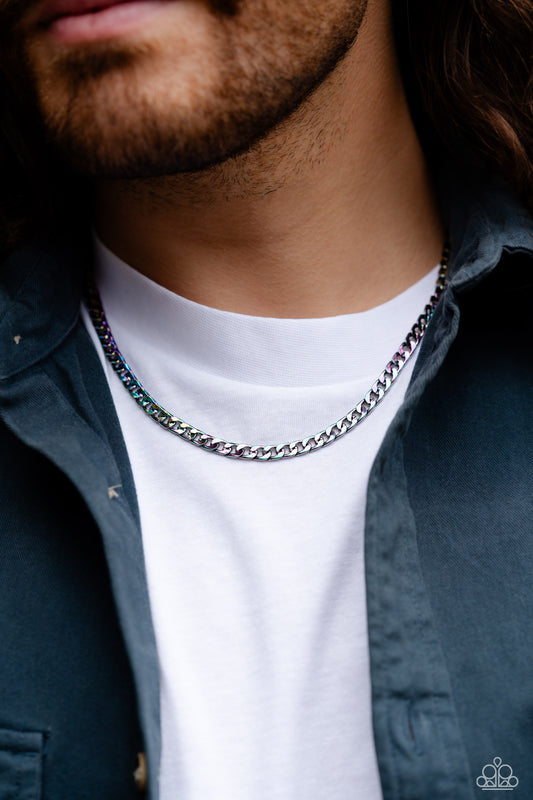Industrial Identification Multi statement necklace, alternate view