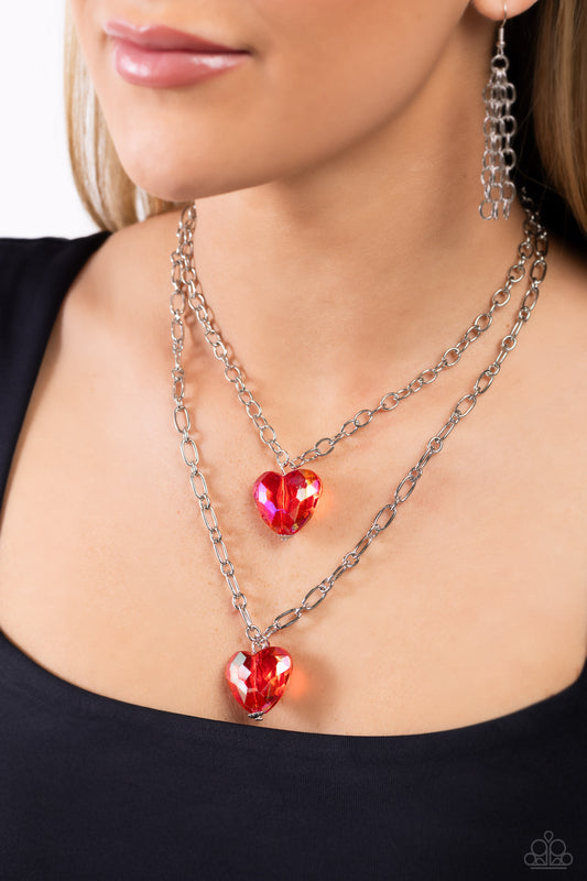 Layered Love Red statement necklace, alternate view