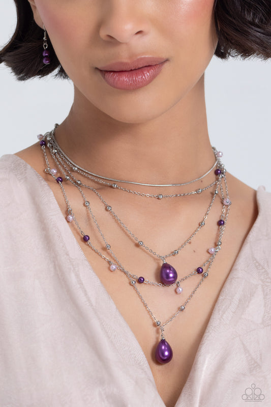 SASS with Flying Colors Purple statement necklace, alternate view