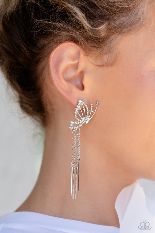 A Few Of My Favorite WINGS White post earrings, alternate view