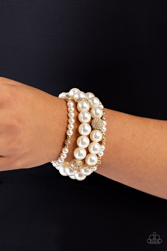 Vastly Vintage Gold stretch bracelet, alternate view