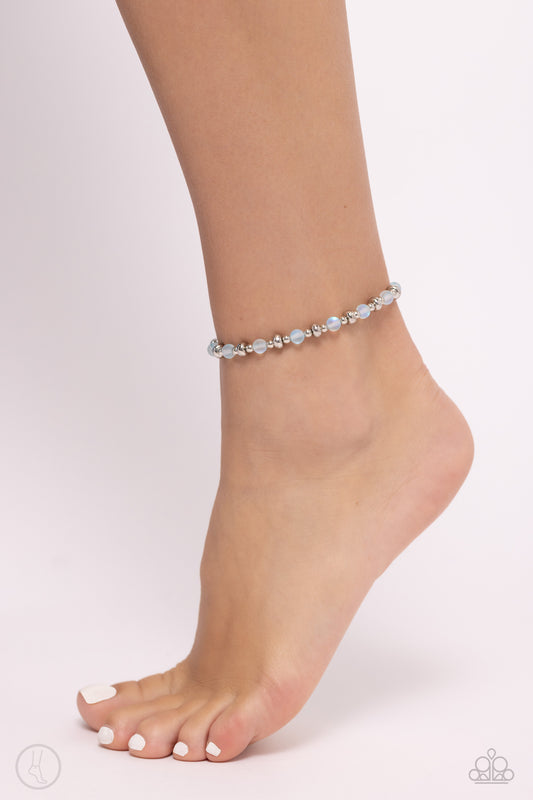 DEW or Die Blue anklet, alternate view