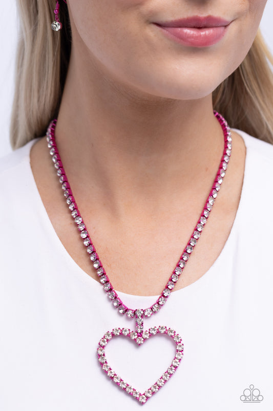 Flirting Fancy Pink statement necklace, alternate view