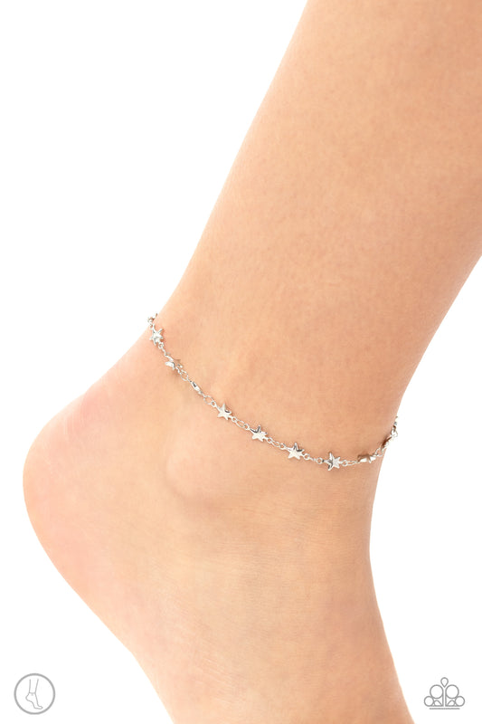 Starry Swing Dance Silver anklet, alternate view