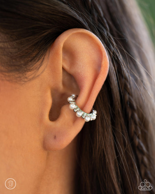 Bubbly Basic White earrings, alternate view
