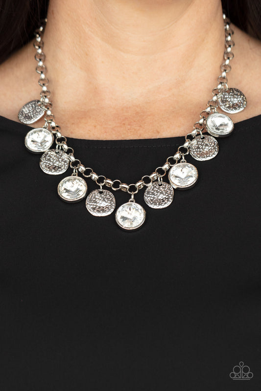 Spot On Sparkle White statement necklace, alternate view